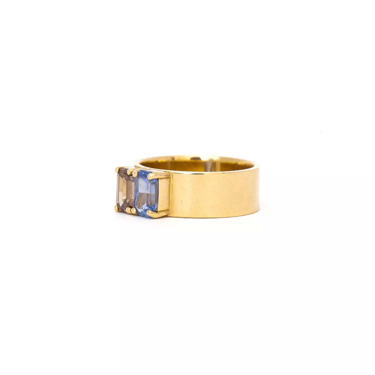 Sapphire & Champagne Diamond Menhir No. 5 Ring