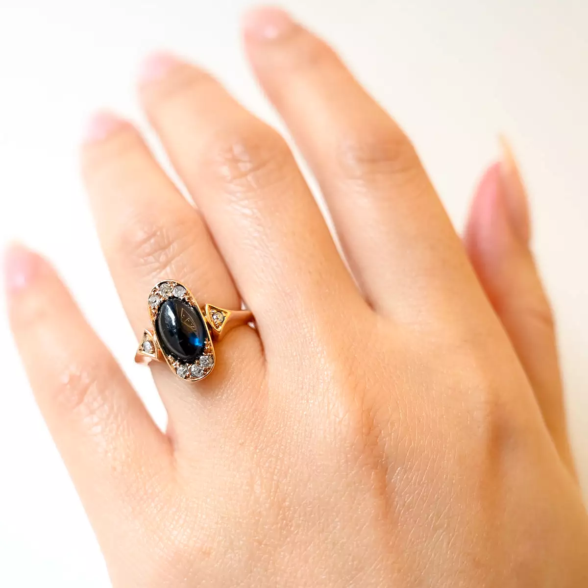 Sapphire Cabochon Cocktail Ring