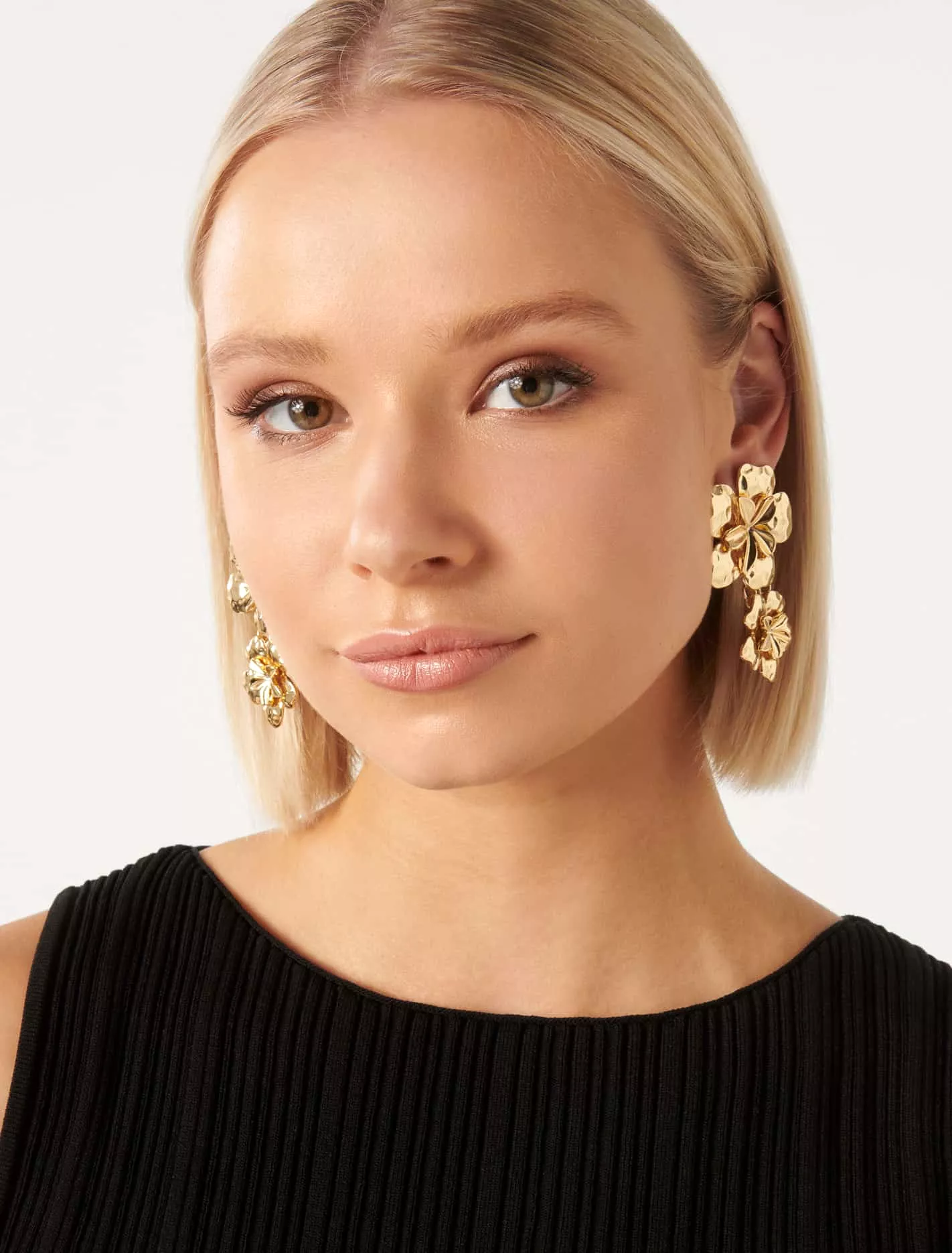 Signature Laila Statement Metal Flower Earrings