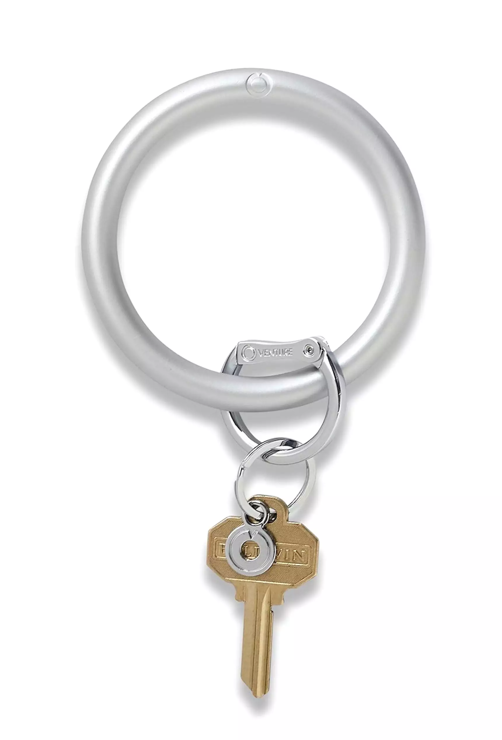 Silicone Key Ring in Pearlized Quicksilver