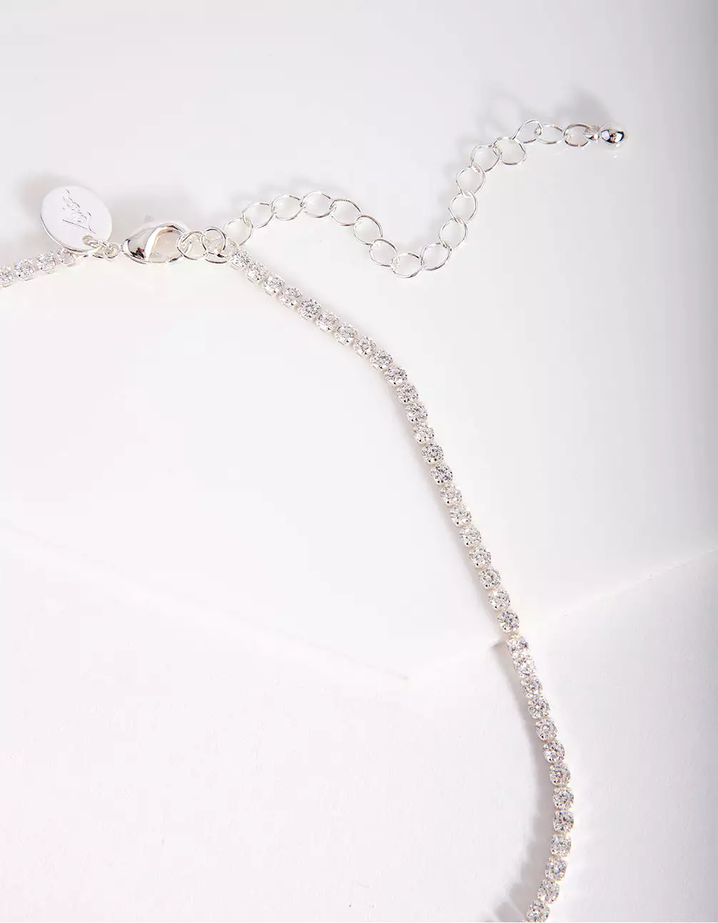 Silver Cubic Zirconia Graduating Diamante Tennis Necklace