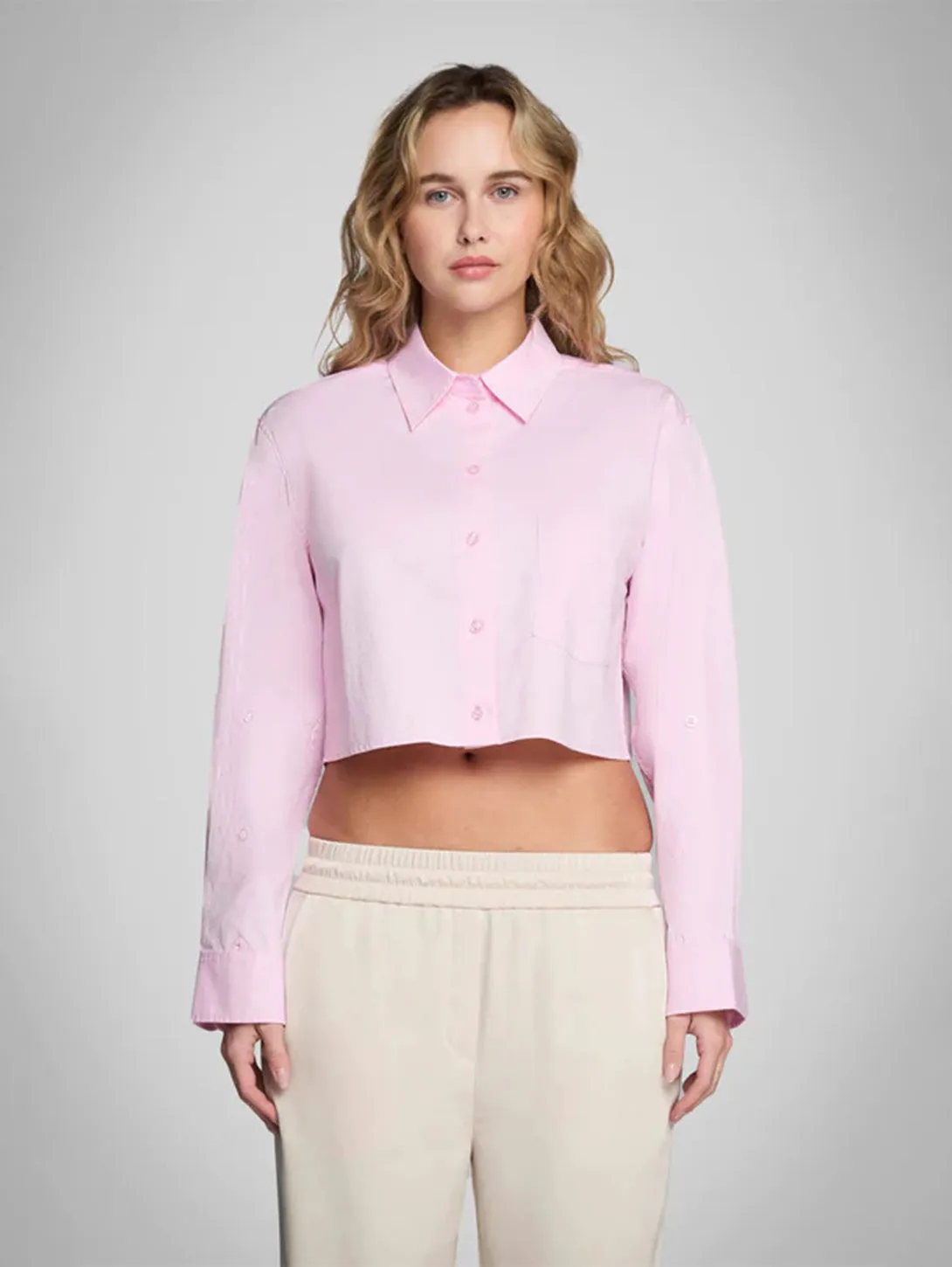 Simply Cropped Shirt - Rose Petal