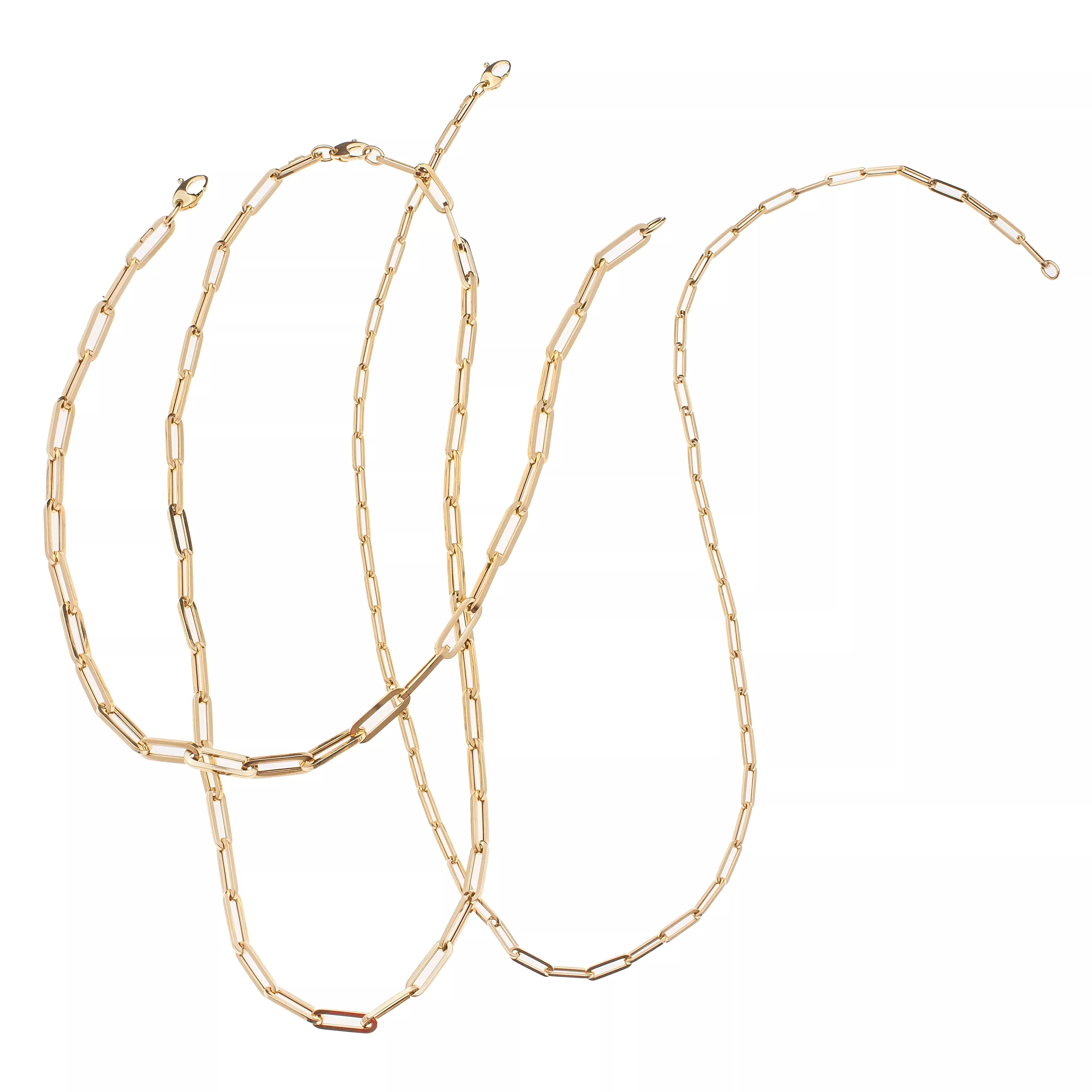 Small 14K Gold Paper Clip Link Bracelet, no clasp