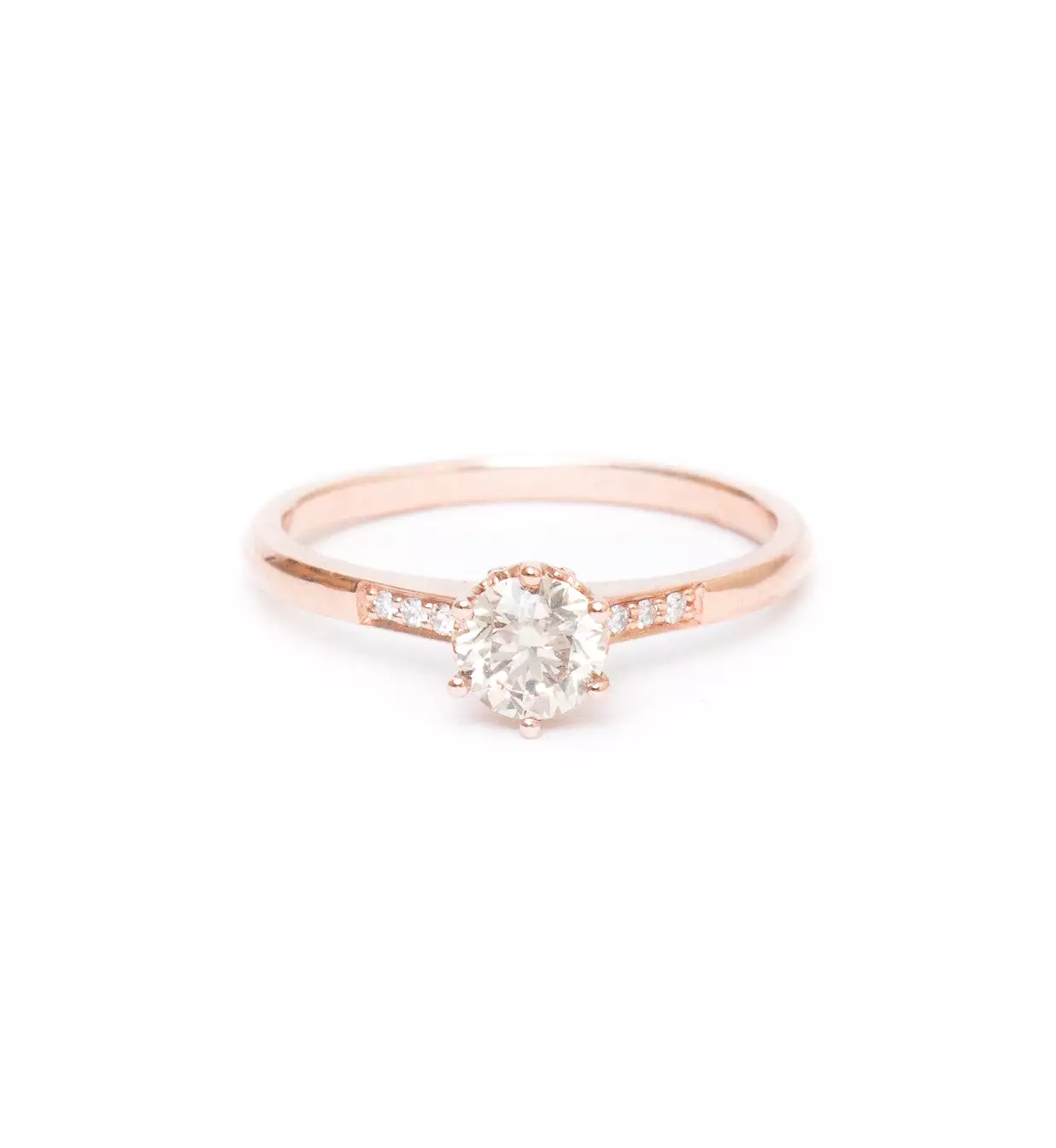 Small Champagne Diamond Hazeline Solitaire Ring