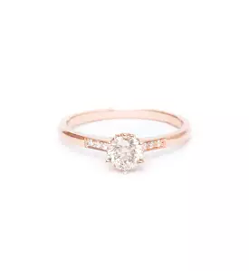 Small Champagne Diamond Hazeline Solitaire Ring