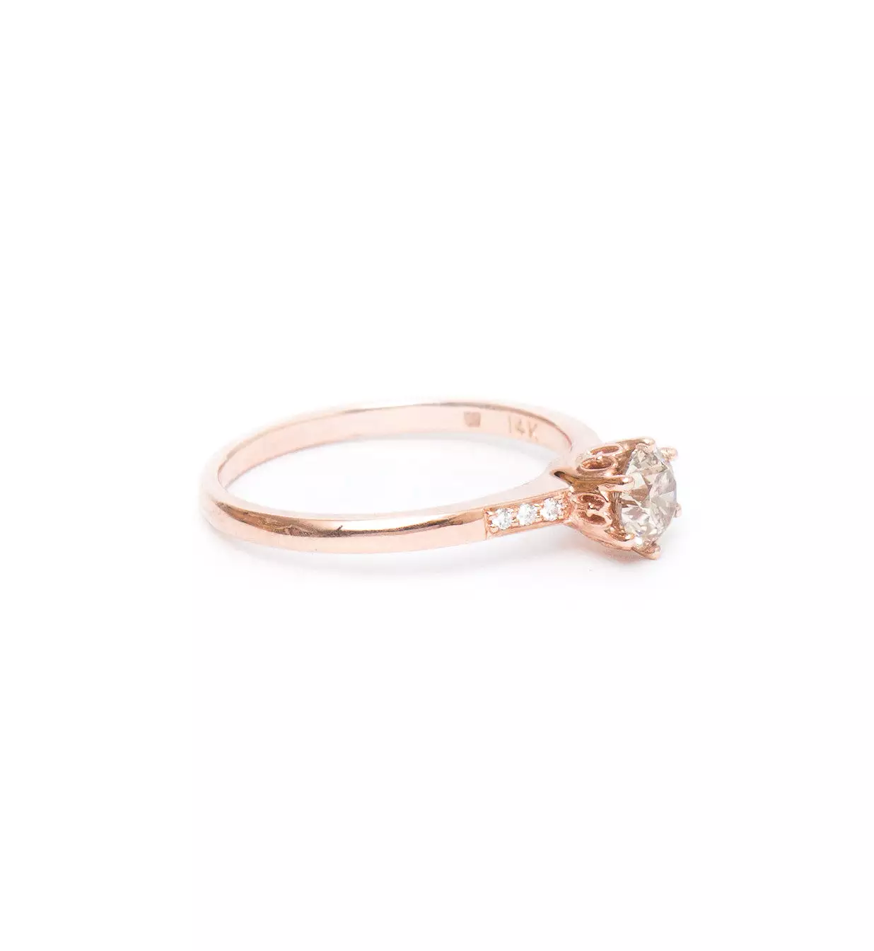 Small Champagne Diamond Hazeline Solitaire Ring