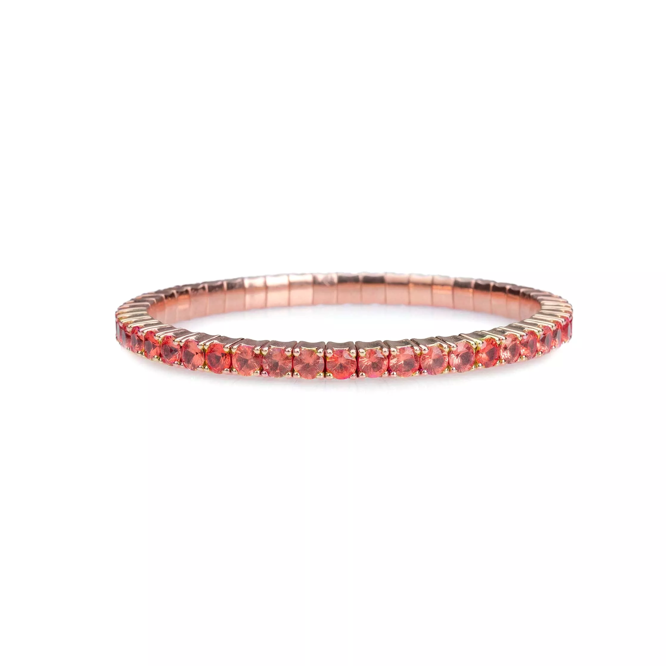 Stretch & Stack Orange Sapphire Tennis Bracelet, 8.55-18 Carats