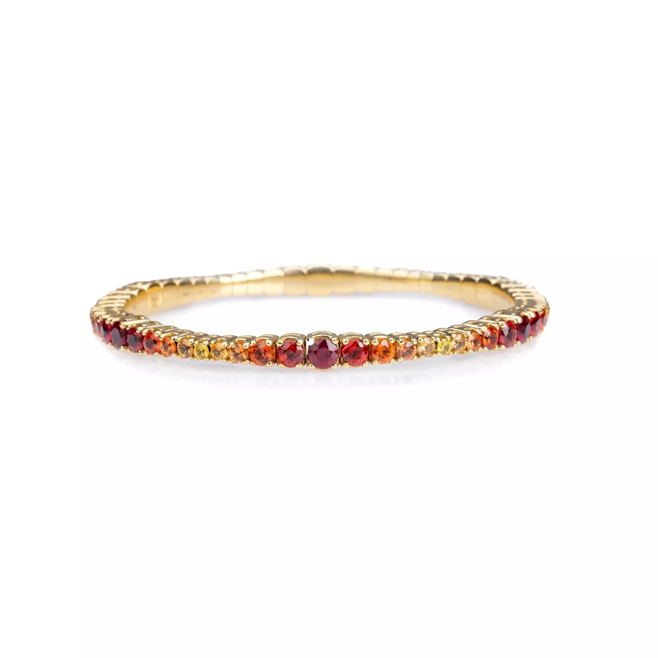 Stretch & Stack Ruby, Orange & Yellow Sapphire Ombre Tennis Bracelet