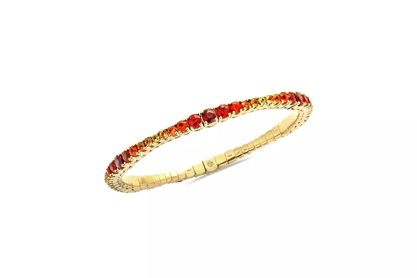 Stretch & Stack Ruby, Orange & Yellow Sapphire Ombre Tennis Bracelet