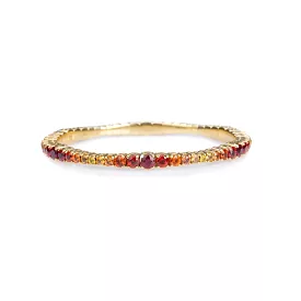 Stretch & Stack Ruby, Orange & Yellow Sapphire Ombre Tennis Bracelet