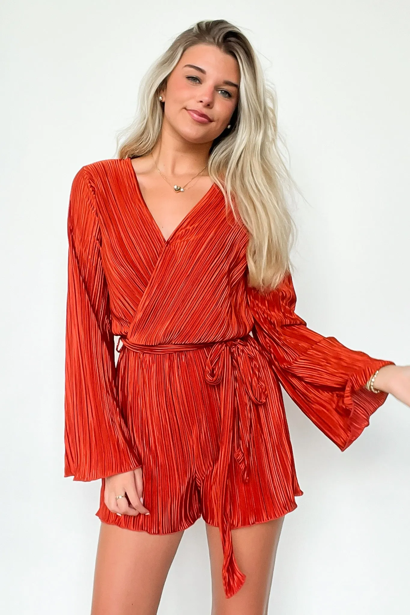 Sultry Beauty Pleated Satin Romper