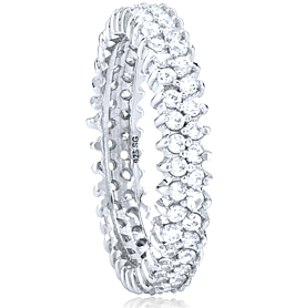 Supreme Silver Simple Sparkle Ring - RZ446