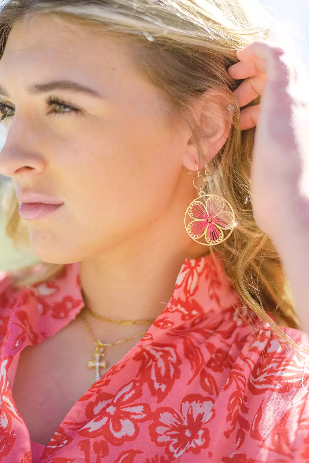 Threaded Flower Earrings