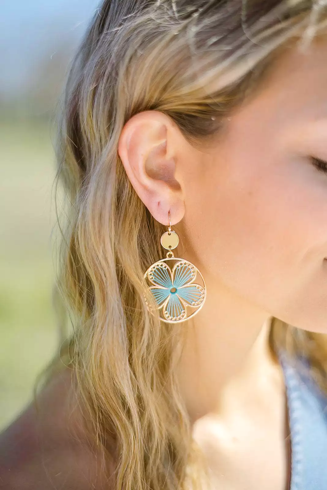 Threaded Flower Earrings