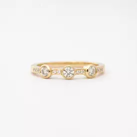 Three Stone White Diamond Theia Ring