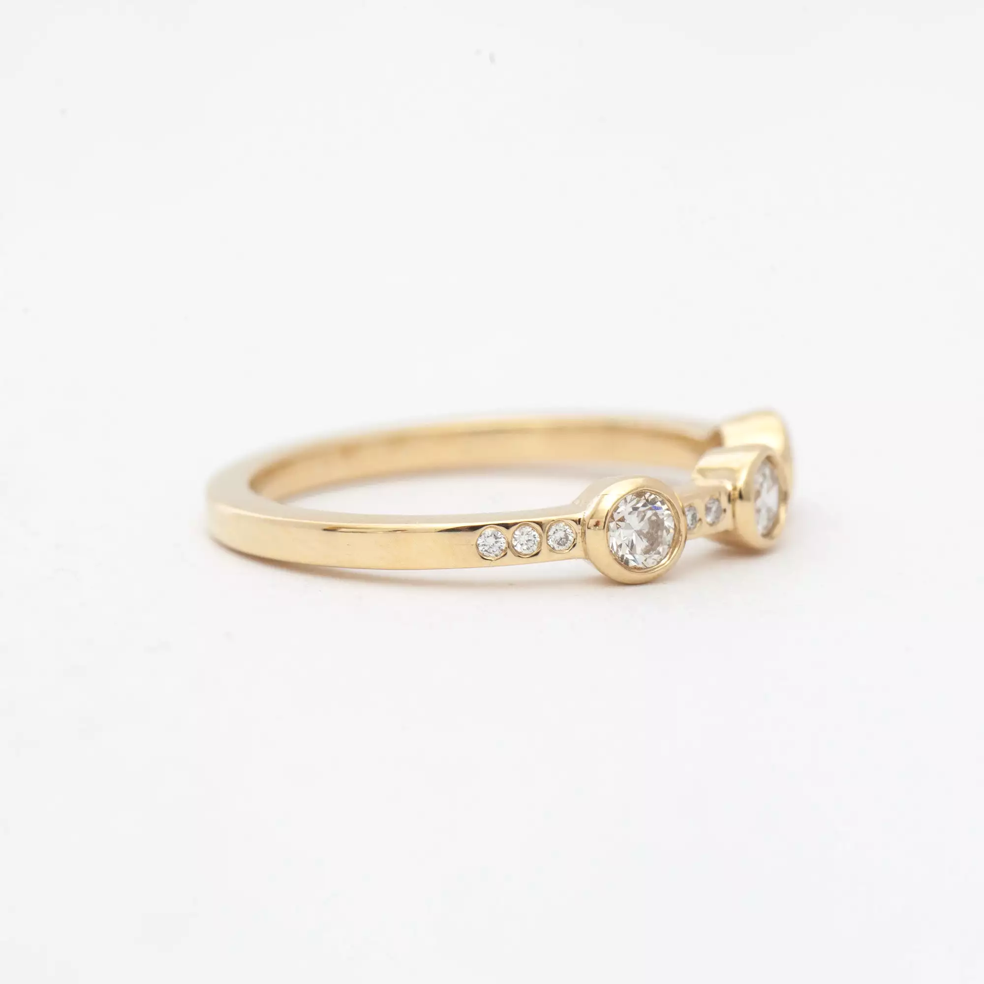 Three Stone White Diamond Theia Ring