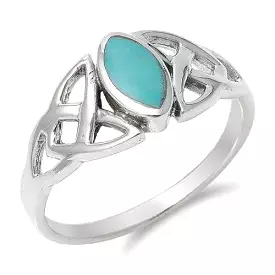 Turquoise Celtic Sterling Silver Ring