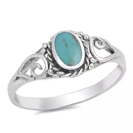 Turquoise Oval Stone Sterling Silver Ring