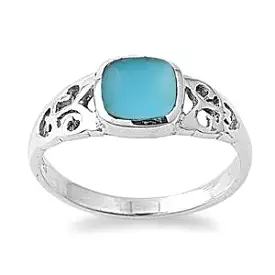 Turquoise Square Stone Sterling Silver Ring