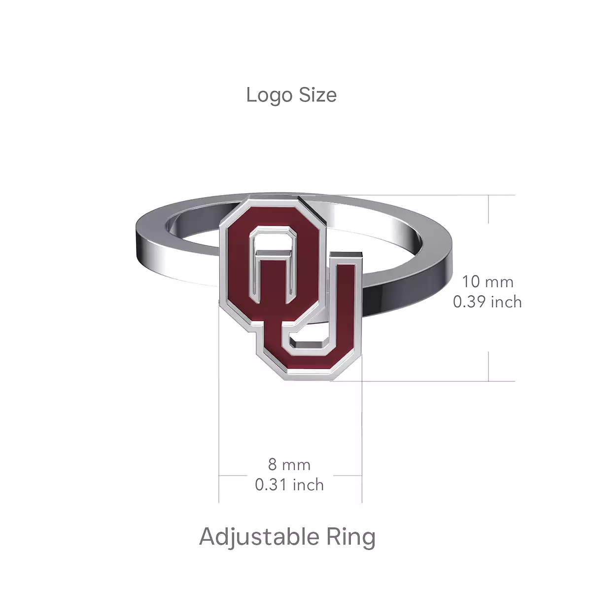 University of Oklahoma Bypass Ring - Enamel