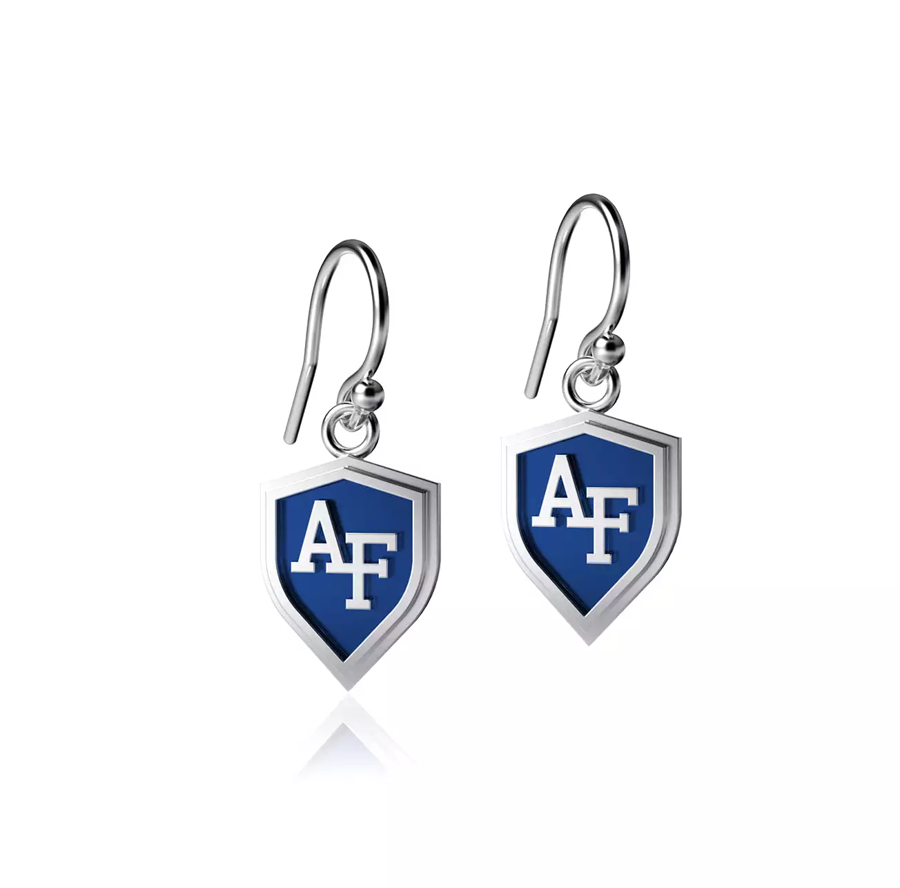 US Air Force Shield Dangle Earrings - Enamel