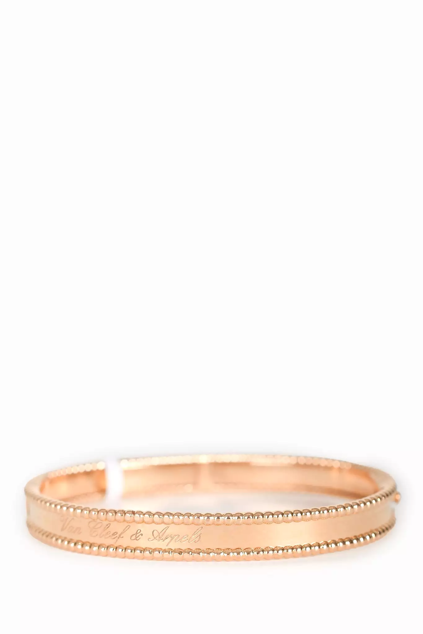 Van Cleef & Arpels 18K Rose Gold Perlee Signature Bracelet Size L