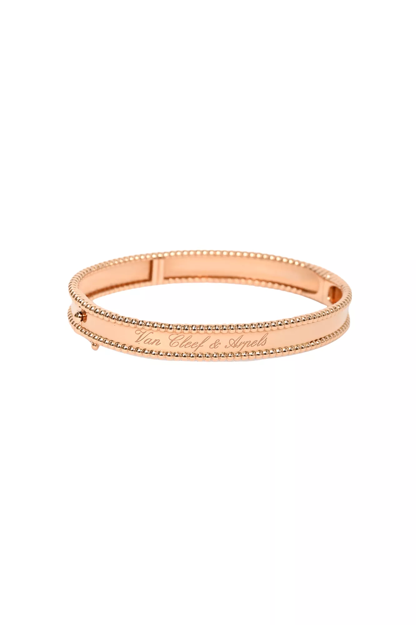 Van Cleef & Arpels 18K Rose Gold Perlee Signature Medium Model Bracelet 17mm