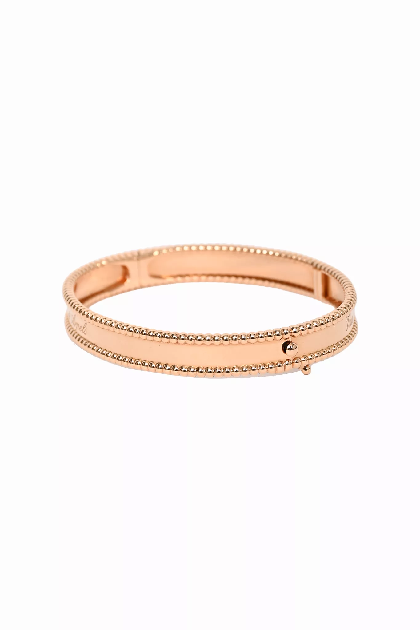 Van Cleef & Arpels 18K Rose Gold Perlee Signature Medium Model Bracelet 17mm