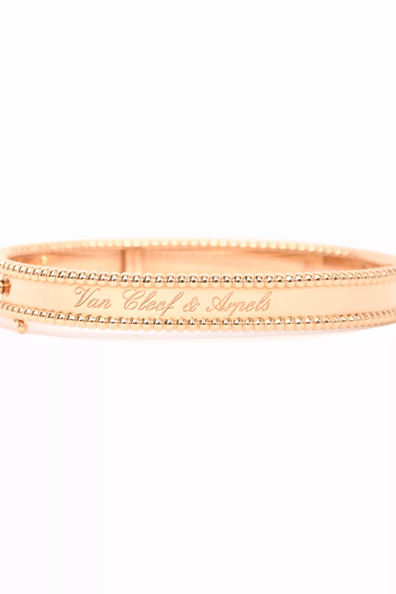 Van Cleef & Arpels 18K Rose Gold Perlee Signature Medium Model Bracelet 17mm