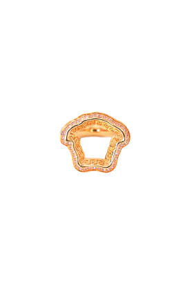 Versace Gold Metal Medusa Ring Size 6