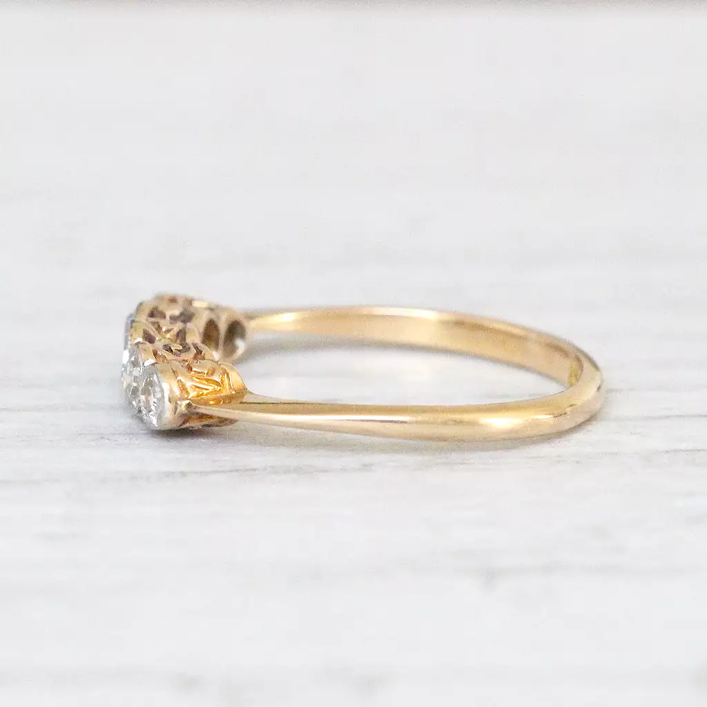 Victorian 0.45 Carat Old Cut Diamond Five Stone Ring