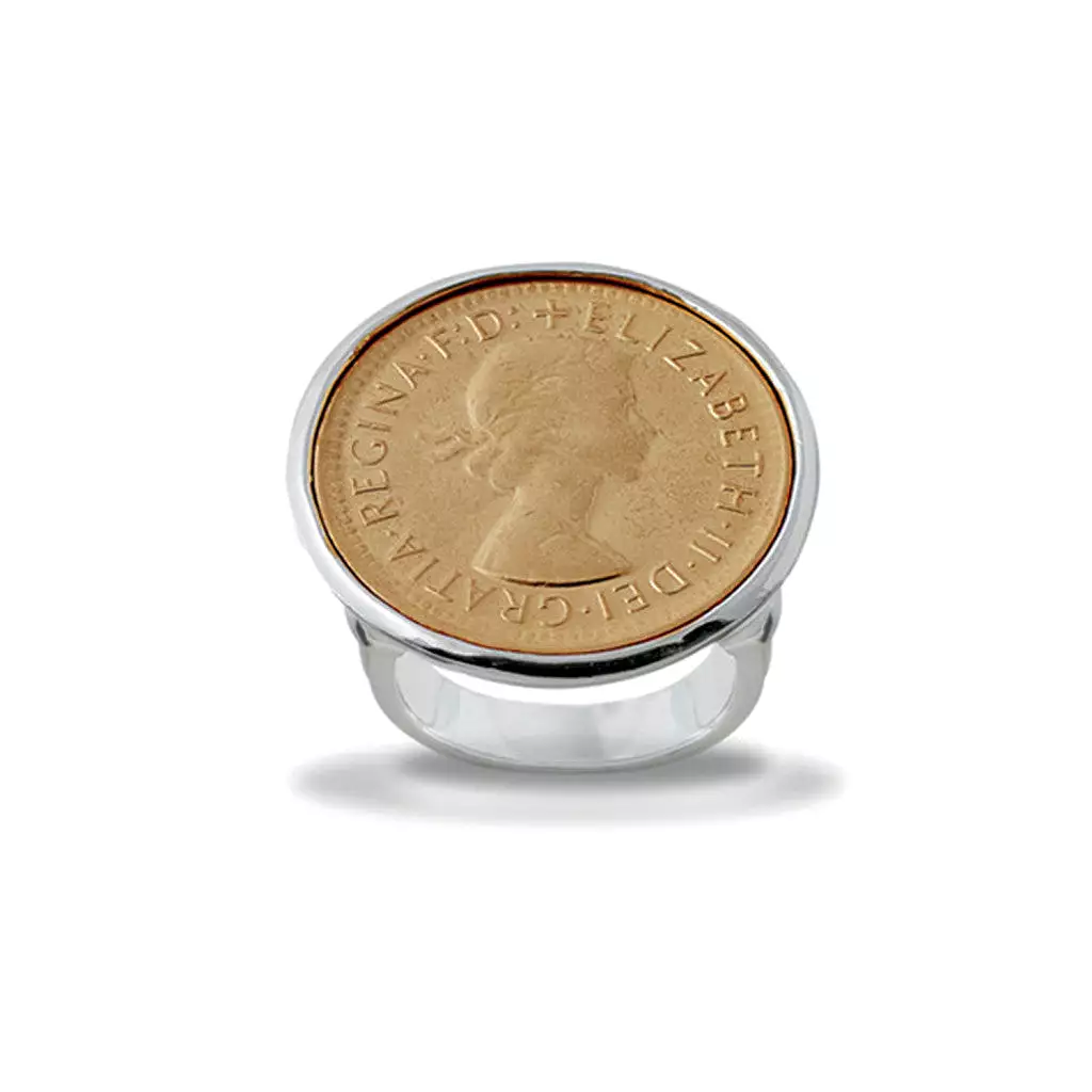 Von Treskow YELLOW GOLD SHILLING COIN RING