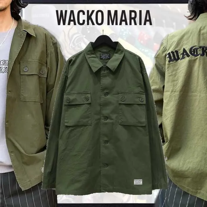 WACKO MARIA  |Street Style Long Sleeves Plain Cotton Logo Shirts