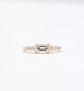 White Diamond Five Stone Bea Ring