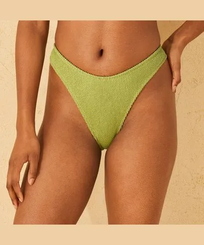 Wild Fable Women's Pucker Textured Low-Rise Extra High Leg Extra Cheeky Bikini Bottom