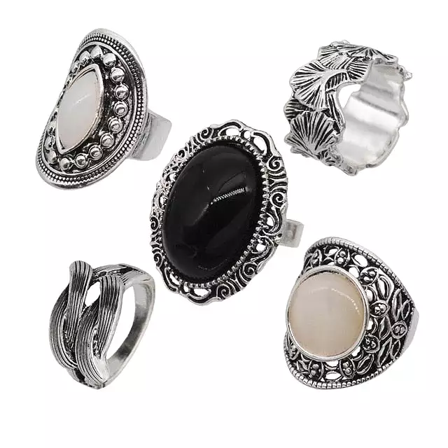 Yumfeel New Bohemia Vintage Boho Jewelry Rings Mixed Lot Tibetan Silver Plated Ring 8pcs/Lot Bohemian Ring Women Vintage Jewelry