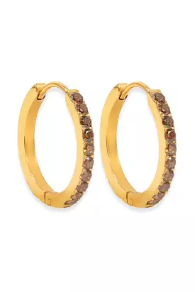 Zaana Deep Champagne Diamond Hoops