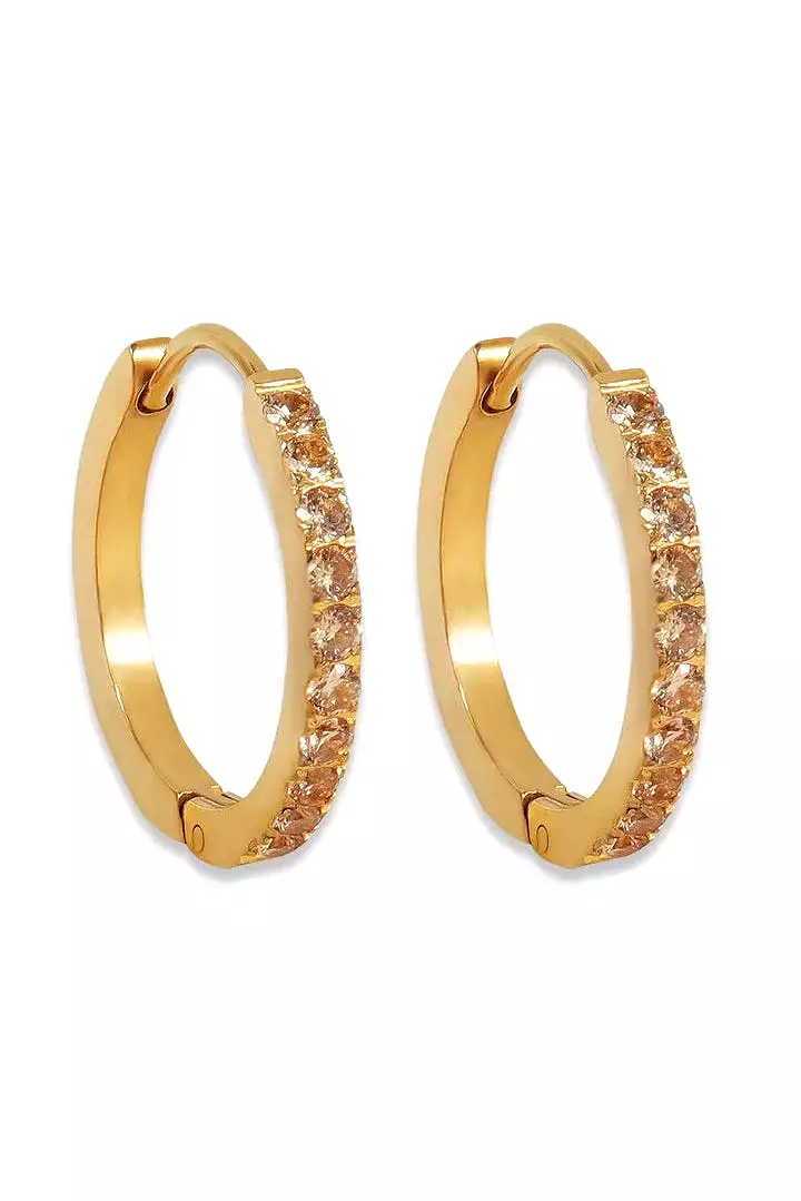 Zaana Light Champagne Diamond Hoops